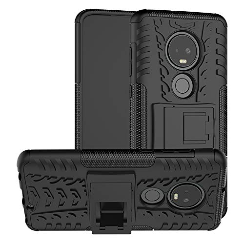 LFDZ Motorola G7 Funda, Heavy Duty Silicona híbrida Caso Cover Funda para Motorola G7 / G7 Plus/T-Mobile Revvlry Plus (Not fit Motorola G7 Play / G7 Power/T-Mobile Revvlry),Negro