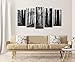 Visual Art Decor Large 5 Pieces Black and White Sunshine Foggy Forest Landscape Canvas Prints Trees Wall Decoration Framed and Stretched Painiting for Living Room Office Artwork