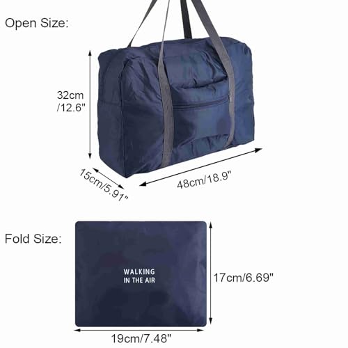 Travel Duffel Bags, Workout Bag Large Travel Bag Carry on Luggage Bag Suitcase Bag Large Travel Tote Foldable Carry on Bag Carry Bags with Handles for Go Out (Deep Blue)4