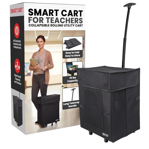 dbest products Smart Cart Rolling Multipurpose Collapsible Basket Scrapbooking Blackout