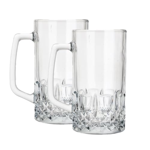 Vittori Set 2pz Tarro Cervecero Vaso Diamante Cerveza Vidrio 600 Ml Color Transparente