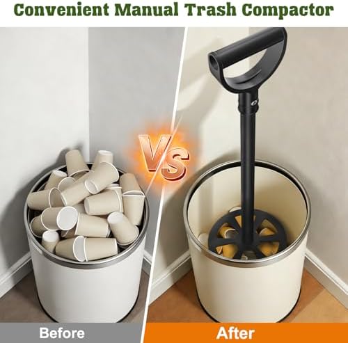 Manual Trash Compactor for Kitchen, 25.5 inch Metal Trash Can Compressor — view 4