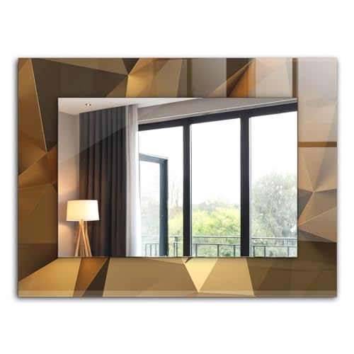 Miroir mural décoratif 80x60cm horizontal vertical géométrique Tulup - 2