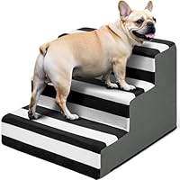 Pawk Hundetreppe Haustiertreppe, fürs mit abnehmbarem Bezug, 3 Stufen hochdichtem Schaumstoff für kleine Hunde und Katzen, rutschfeste Hunderampe mit Reißverschlussfunktion, 45 x 45 x 34 cm