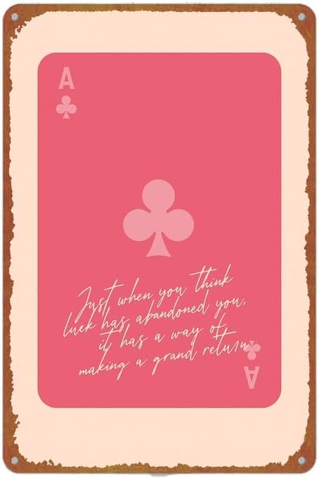 Club A Poker Quote Metal Sign Wall Decor 8x12 Inch