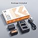 K&F CONCEPT NP-FW50 Battery and Dual Slot Charger for Sony ZV-E10 A6500 A6400 A6300 A6000 A7 A7II A7RII A7SII A7S A7R A7R2 NEX-3 NEX-5 Cameras