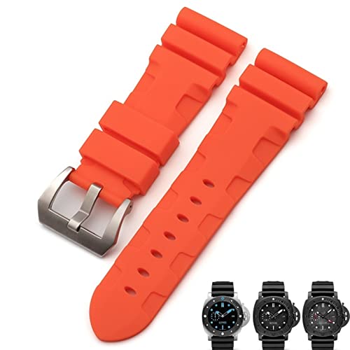Bracelet Panerai en caoutchouc naturel haut de gamme noir 24mm