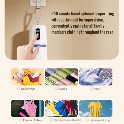 Pssopp Hochgeschwindigkeit Tragbare Wäschetrockner, Kompakte Mini -200 -W -Schnelltrocknungsmaschine für Leichte Kleidung Unterwäsche Babykleidung (EU -Stecker 220 V)