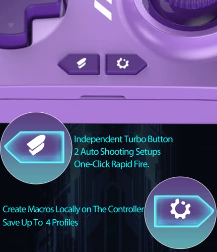 Mobapad Elite Wireless Switch Controller For Nintendo Switch Pro/Lite/Oled, Hd Rumble Controller For Pc Android Ios Macos Steam Deck, Local Macro & Turbo, Alps Joysticks & Mechanical Face Buttons (Lavender) #TOP5