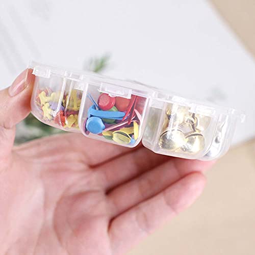 Image of lasenersm 2 Packs Diamond-Paint-Art Storage Box 8 Grids Diamond-Paint-Art Container Plastic Round Bead Storage Containers Jewelry Organizer Storage Container Nail Art Storage Case, Transparent