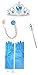 URAQT Snow Queen Girls' Halloween Party Tutu dress Sleeveless Snow Princess Dress Accessories Blue