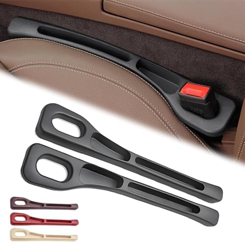 2pcs Car Seat Gap Filler Compatible for VW T-ROC T ROC 2017-2021 2023 2024, Console Side Organiser Catcher, Premium Car Interior Accessories, Durable ABS,Black