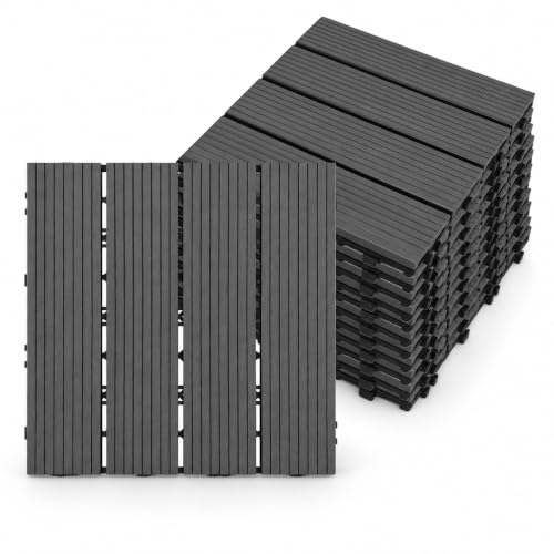 Image of LARS360 Composite Decking Tiles 22 Pack, 30x30cm Interlocking Decking Tiles