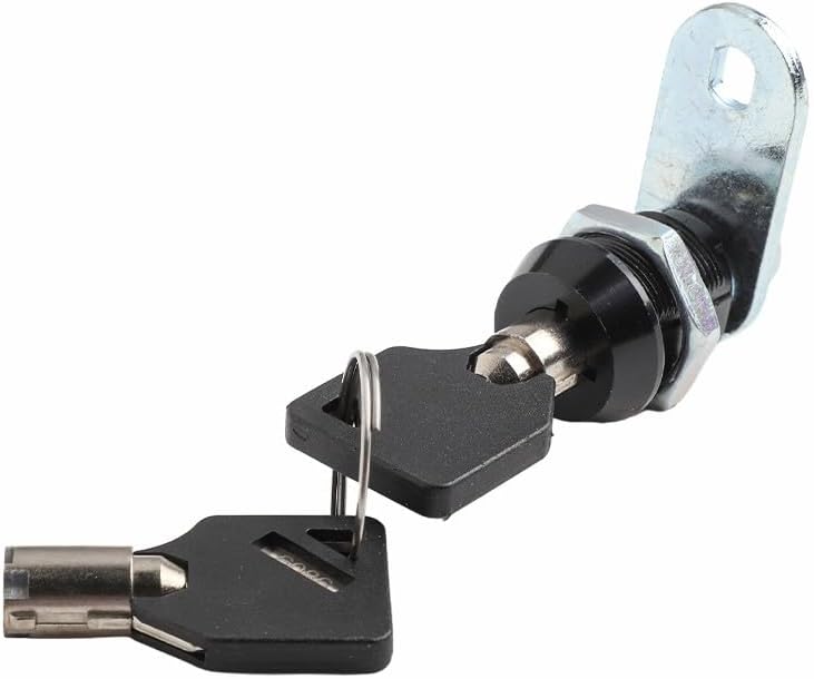 17mm Tubular Cam Lock for Cabinets, Desks, Drawers, Mailboxes and Toolboxes, Zinc Alloy Furniture Lock with 2 Keys, Reversible Stop Cam, 90 Degree Turn