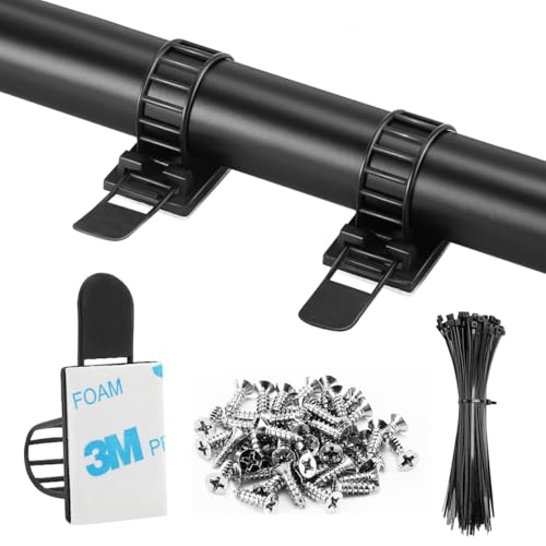 50Pcs Adhesive Cable Management Clips with 50Pcs Zip...