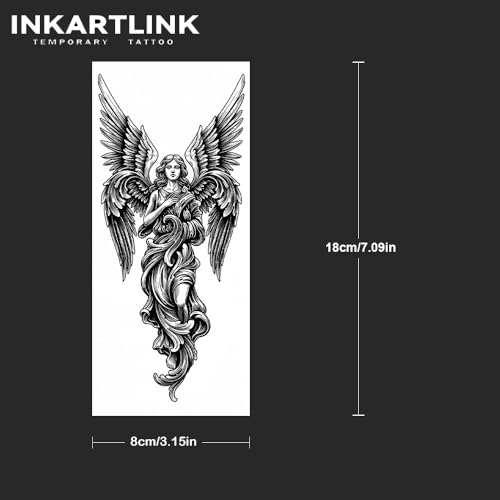 INKARTLINK Temporary Tattoo - Guardian Angel Design