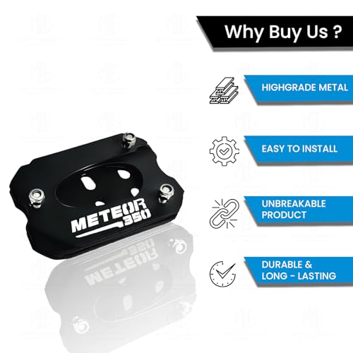 Image of Metal Side Stand Extender for Meteor 350 | Heavy Duty Parking Support and Stability Enhancer, Durable Corrosion-Resistant Metal, Easy Installation