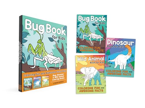Coloring Book Box Set: 3 Books for Coloring Fun and Awesome Facts about Dinosaurs,Bugs,and Wild Animals(Perfect Gift for Kids Ages 3-7) (A Did You Know? Coloring Book) - Image 2