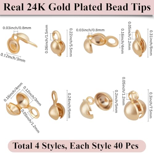 Fermoirs à perles en laiton plaqué or 18k Beebeecraft pour créations durables