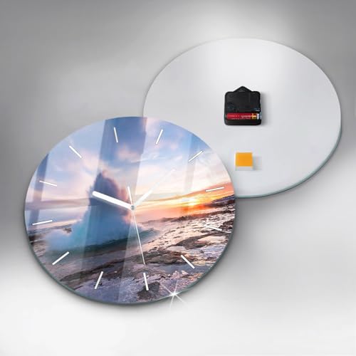 Horloge en Verre Geyser Islande Wallfluent 30 cm - 5