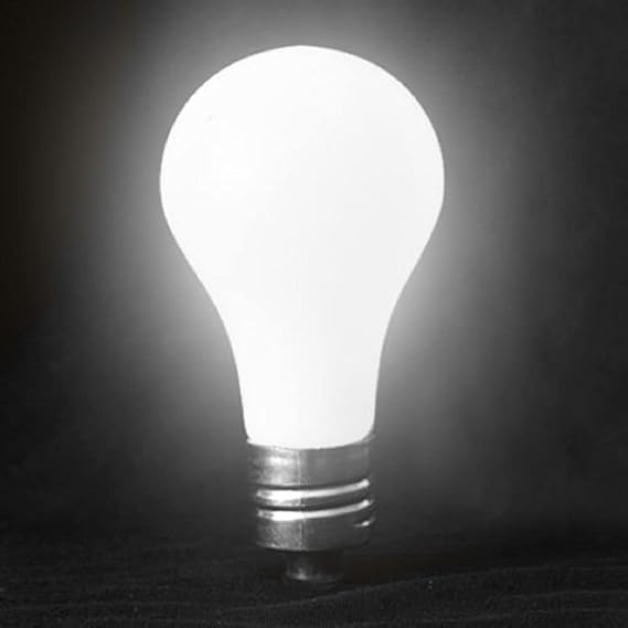 MilesMagic Close Up Comedy Magic Lamp LED Glow in Hand, Push Button Model Gimmick Battery Light Bulb for Magic Trick, White