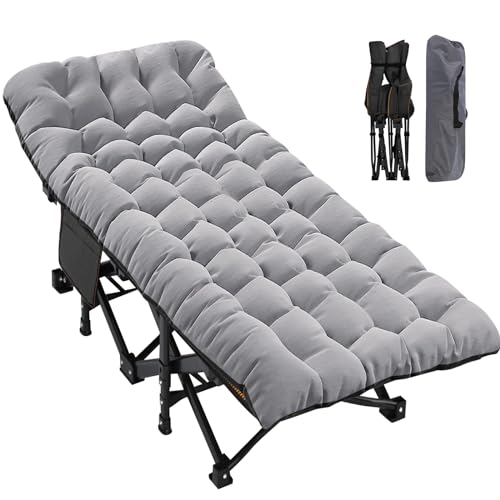 Image of ABORON XXL Camping Cot for Adults 900LBS - 78 inchx32 inch Oversized Folding Bed with Mattress Pad, Heavy Duty 1200D Oxford Outdoor Cot with Carry Bag
