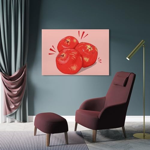 Tableau moderne pommes rouges art mural esthétique sur toile - 4