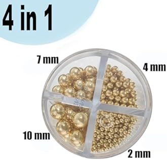 4 in 1 Super Gold Pearl Sugar Sprinkles 6 oz, 4 sizes Candy Pearls Ideal for Baking, Cake and Cupcake Toppers, Cookie Decoration, Ice Cream Topping, Wedding Shower Party Valentines Halloween Christmas