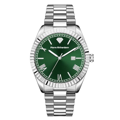 Image of PIERRE RICHARDSON PR9831 Men’s Silver Watch – 41mm Stainless Steel, Japanese Quartz, 5ATM Water Resistant