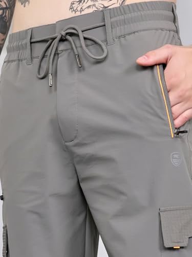 Image of Monte Carlo Mens Regular Fit Solid Cargo Lower|Solid Pattern Casual Trousers | Stylish & Comfortable Everyday Wear Utility Pants for Men's (Pack of 1)