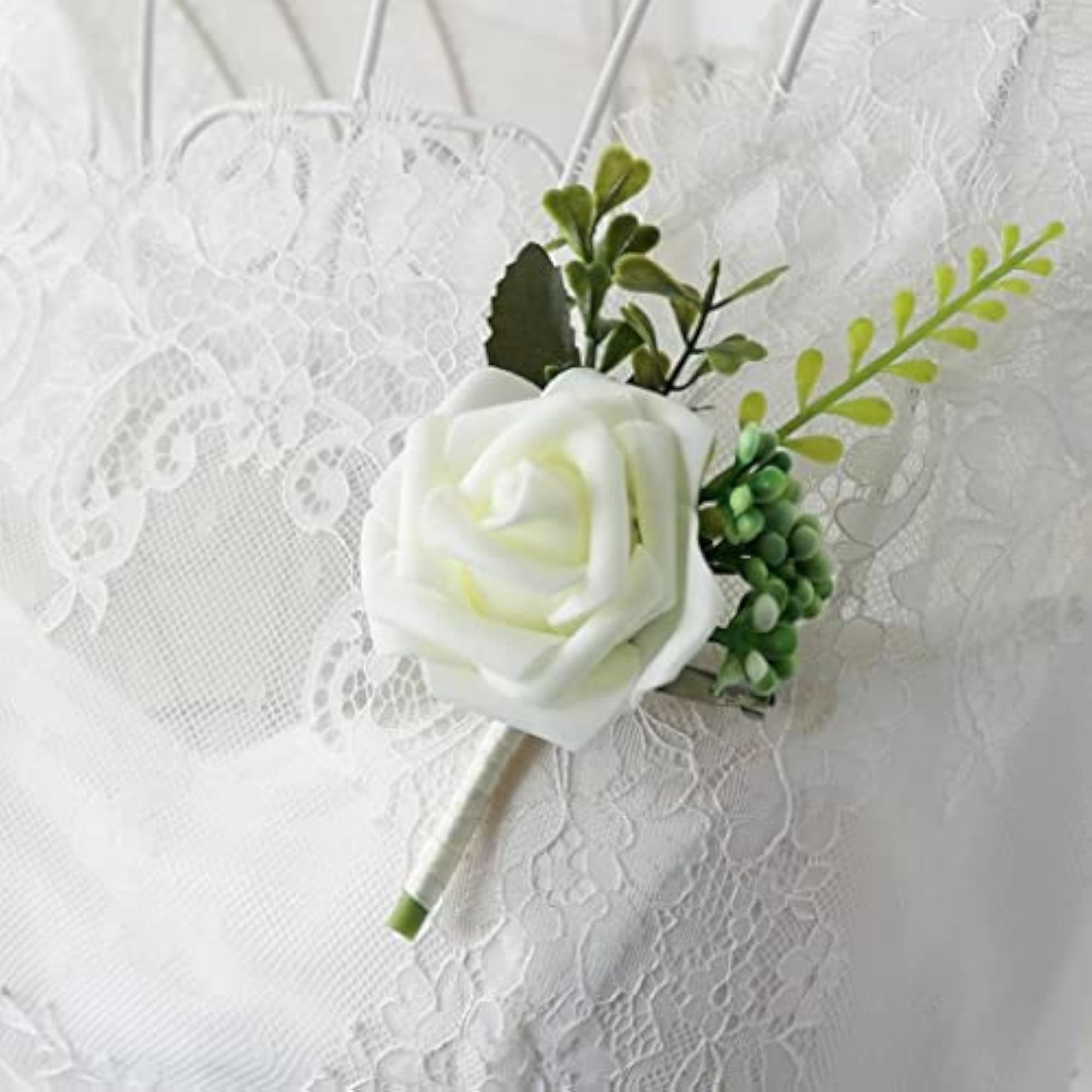 35xPE Artificial Rose Flowers Corsages for Wedding Party
