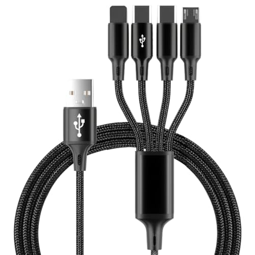 Image of Verilux 4 in 1 Type C Cable Fast Charging for iPhone & Android 3.9FT, C Type Charger Cable with Dual Type C Connectors, USB to Lighting Cable, USB to Micro A Cable, Support Simultaneously Charging