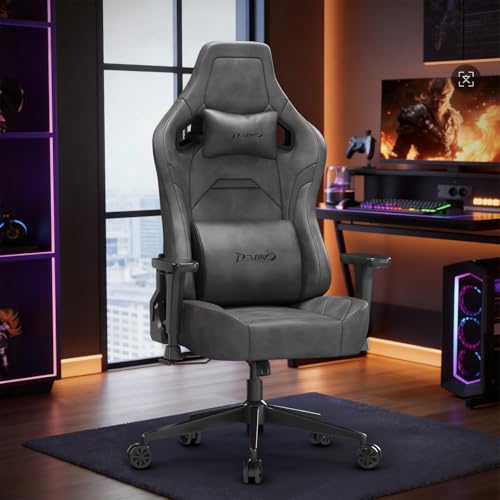 Devoko Sedia da Gaming Ergonomica in Pelle Scamosciata, Poltrona...