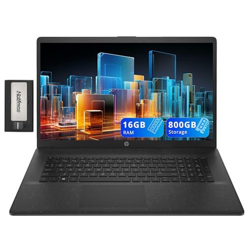 Image of HP 17.3 inch HD+ Business Laptop, Intel i5-1334U, 16GB RAM, 800GB Storage(512GB SSD+288GB Docking Station Set), Intel Iris Xe Graphics, Full Size Keyboard, Wi-Fi 6, 720p HD Camera, Win 11, Jet Black