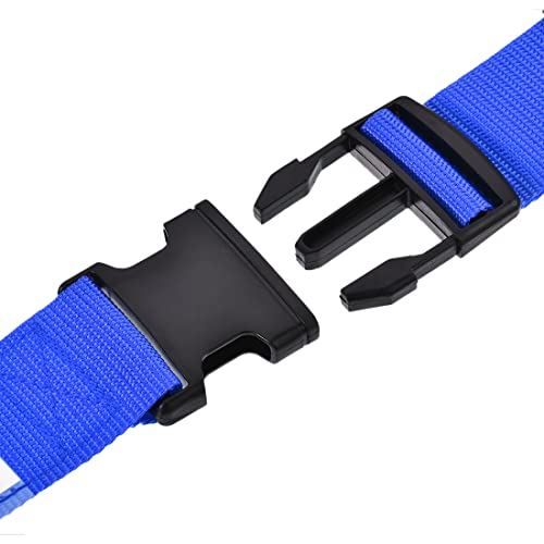 Image of uxcell Luggage Straps Suitcase Belts with Buckle Label, 2x78 2Mx5cm Adjustable PP Travel Bag Packing Accessories, Dark Blue 4Pcs