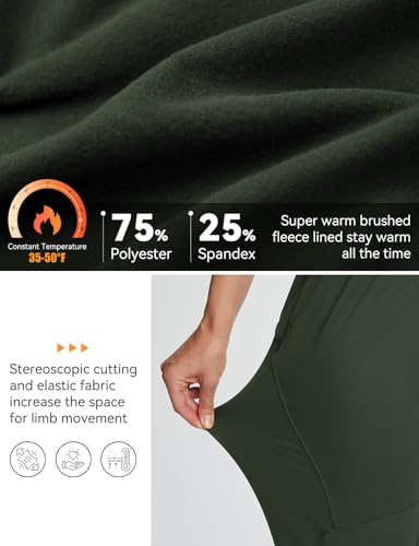 baleaf Women's Fleece Lined Pants Joggers Water-Resistant Zipper Pocket Thermal Sweatpants Winter Running Hiking Jogging4