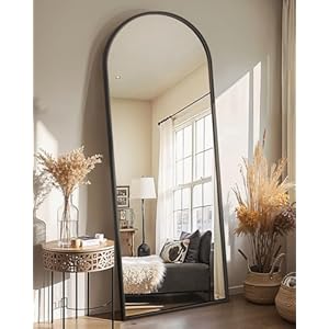 Delma Arched Mirror Full Length,56″x20″ Standing Mirror,Large Floor with Stand for Wall Entryway Door Bedroom Bathroom Living Room