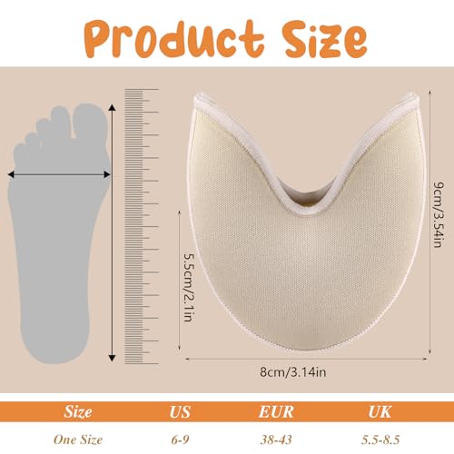 Image of Sibba Toe Pouches Pads 2 Pcs Ballet Dance Pointe Pads Shoe Socks Knitted Fabric Toe Cap Cover Wrapped Protector Cushion Women Ball-of-Foot Cushions Anti-Slip Toe Half Socks Insoles