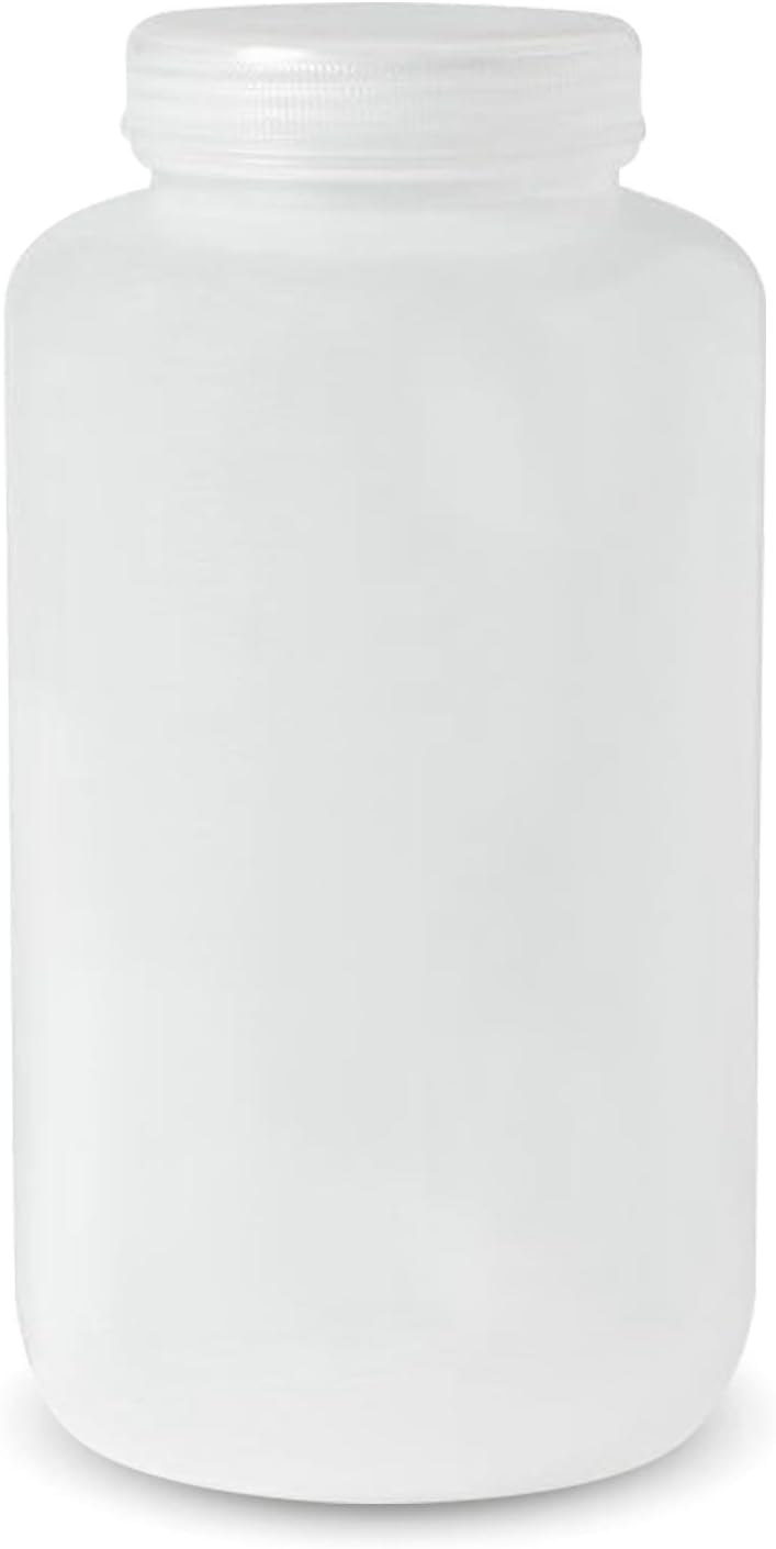 United Scientific Unistore 4000ml (135oz) Wide Mouth Polypropylene Reagent Bottle with Leakproof Lid - Autoclavable Lab Storage