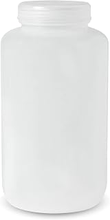 United Scientific Unistore 4000ml (135oz) Wide Mouth Polypropylene Reagent Bottle with Leakproof Lid - Autoclavable Lab Storage