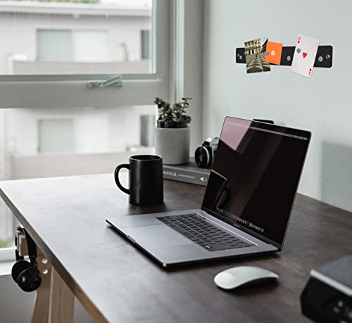 Three By Three Seattle 14 X 2.5 Inch Metal Mini Strip Frameless Magnetic Bulletin Board With 6 Magnets For Memos, Photos, Lists, And More In Office, Home, Or School Décor (Black) (31215) #TOP3