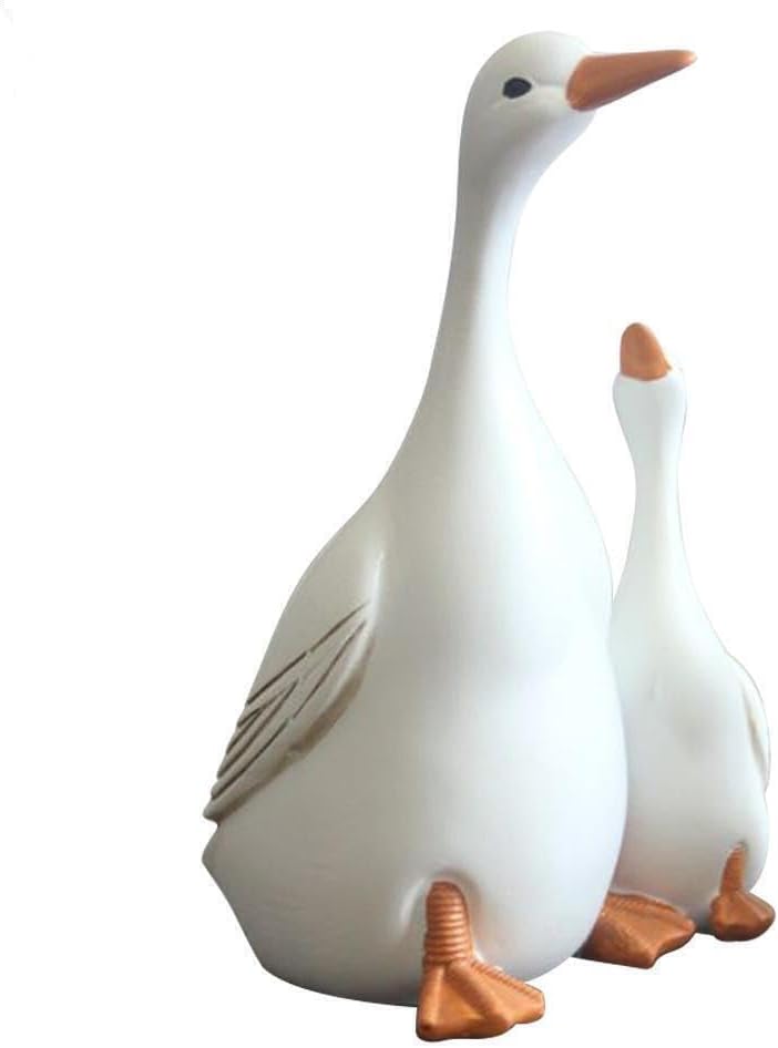 ZEshops Lifelike Mother Duck and Ducklings Resin Statue for Patio Yard Decoration - Durable and Hand-Drawn Sculpture (Extra Large Size (22cm x 14.5cm))