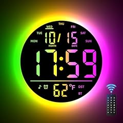 EASYERA 10 " Large Digital Wall Clock with Remote Control, Music Sync RGB Atmosphere Light, Low photo EASYERA 10 " Large Digital Wall Clock with Remote Control, Music Sync RGB Atmosphere Light, Low