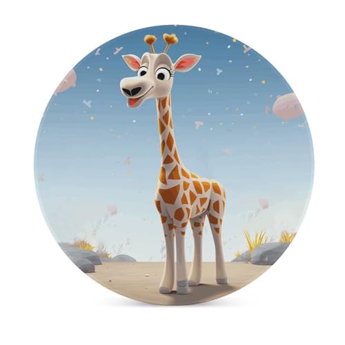 Dessous de verre girafe pour apéritif et table basse lot de 6 céramique liège