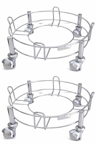 Image of Premium Stainless Steel LPG Gas Cylinder Trolley with Heavy Duty Metal Wheels for Home Cylinder (Set of 2)