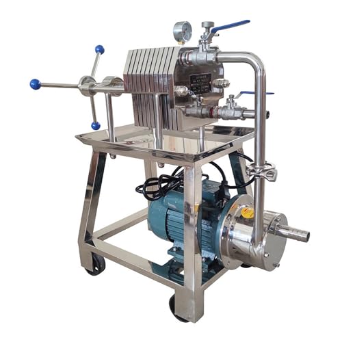 INTSUPERMAI FT-150 Plate and Frame Filter Disc Frame Filter Press Machine Press Filtration Machine Stainless Steel Slag Pressure Filtration Machine With 10 Pieces Filter Plate 0.75KW, 110V