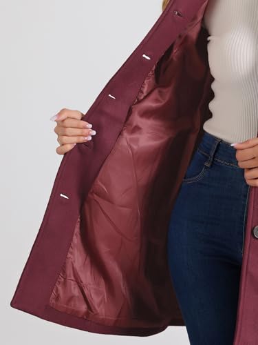 Image of Allegra K Women's Winter Classic Overcoat with Pockets Single Breasted Coat