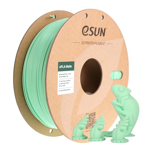 Image of eSUN Matte PLA Filament 1.75mm Mint Green, 3D Printing PLA Filament 1.75mm Dimensional Accuracy + /- 0.03mm, 1kg Carboard Spool (2.2lbs) for Most FDM 3D Printers