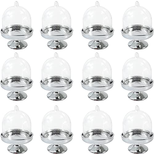 TIHOOD 12PCS Mini Cupcake Stand, Tiny Cake Dome...