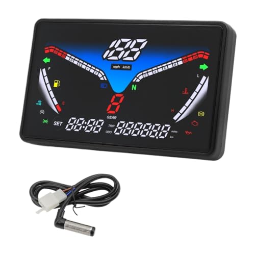5インチ大画面LEDバイクスピードメーターバイク電子ダッシュボードデジタルスピードメーターセンサー付き デジタルスピードメーター(Gauge and sensor)